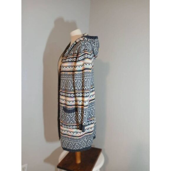 Monteau Boho/Tribal Print Cardigan Sweater Size M - Picture 4 of 12